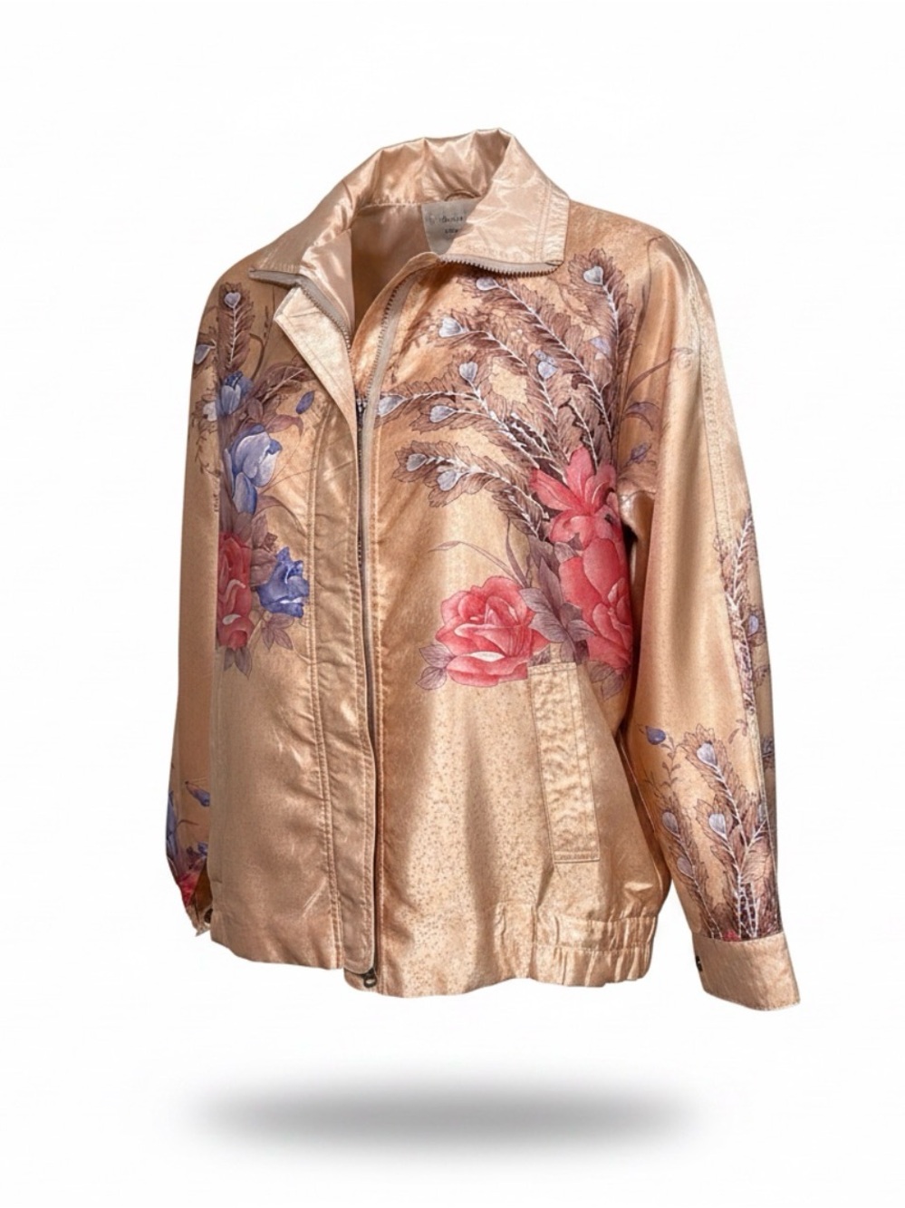 Rose Gold Floral Satin Jacket